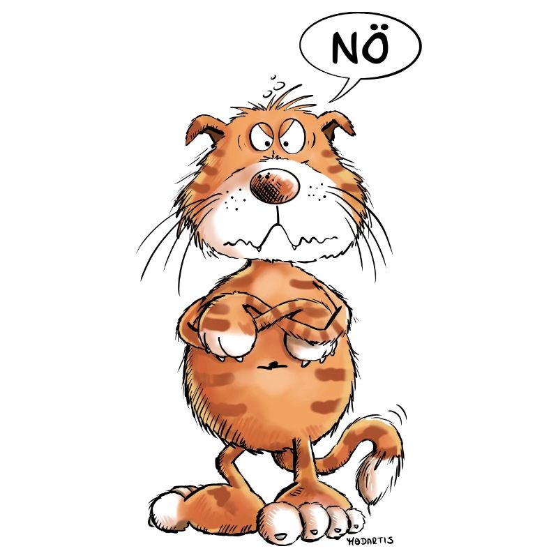 Mürrische Nö Katze I Katzenmotiv Comic Statement