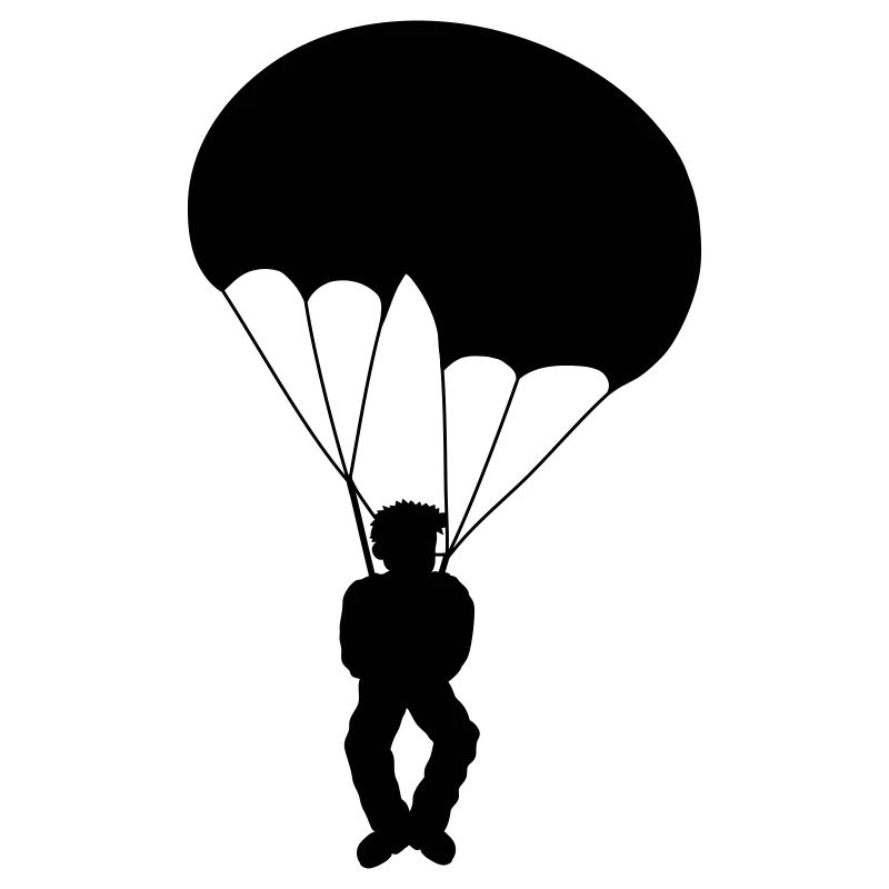 Silhouette Fallschirmspringer Design