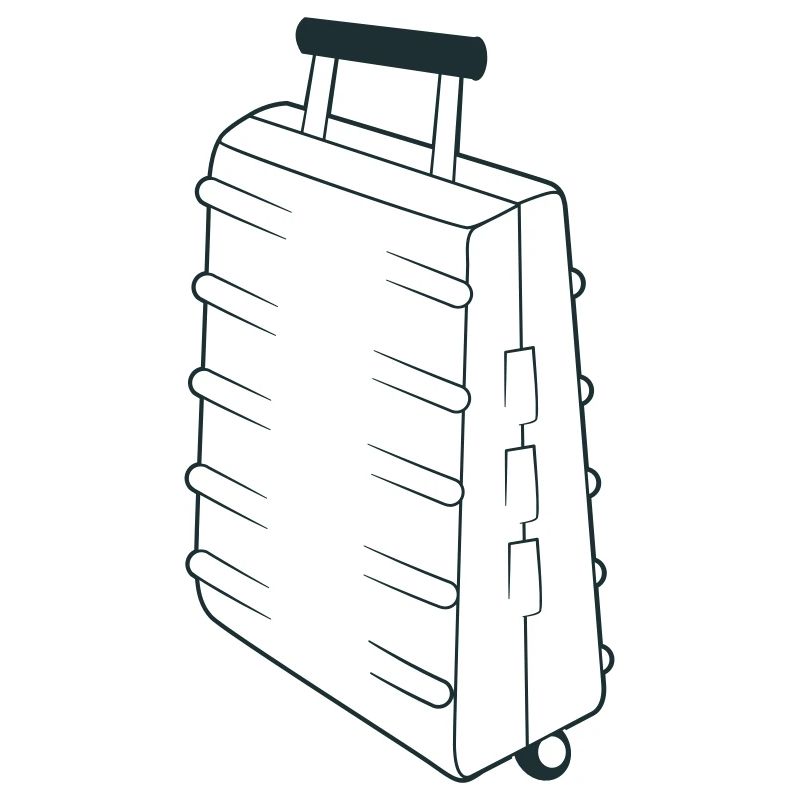 Valise debout robuste et résistante