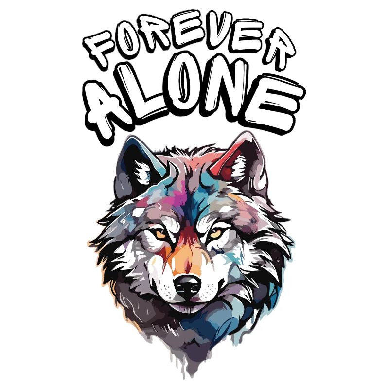 A colourful wolf portrait with a message