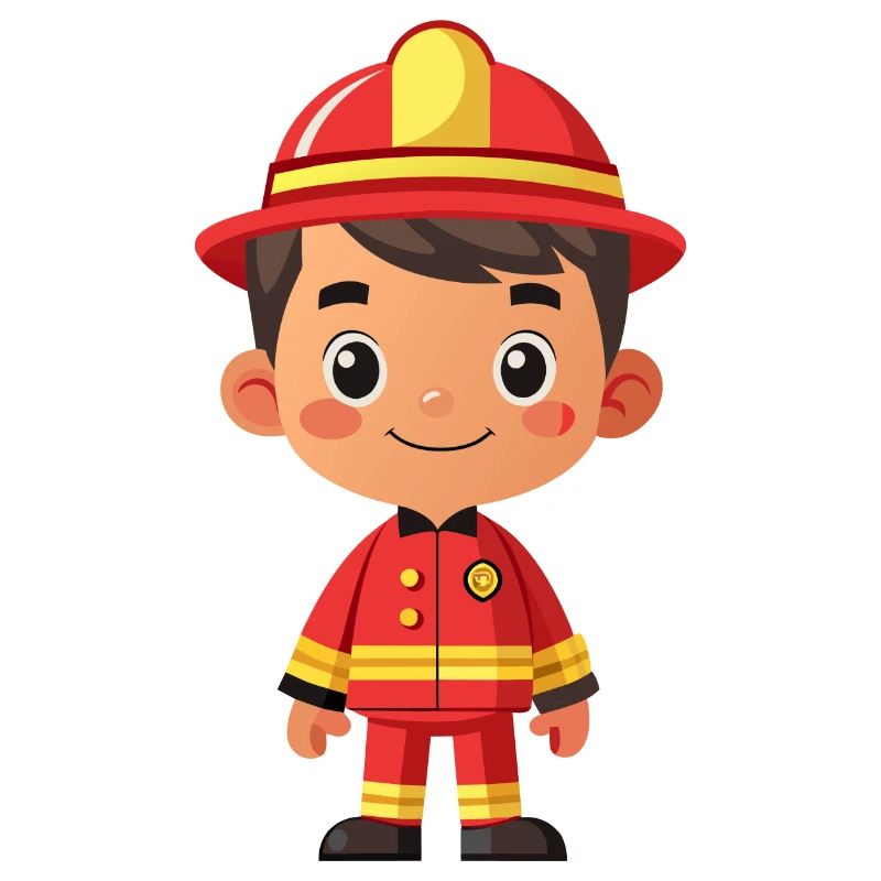Held in Rot der Feuerwehrmann