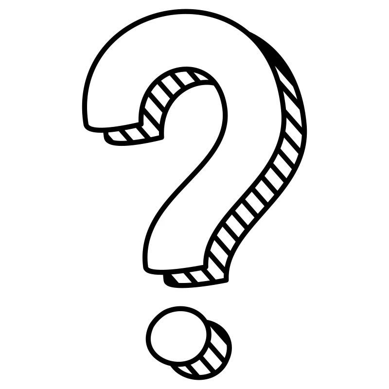 Fragezeichen mit Schatten einfarbig