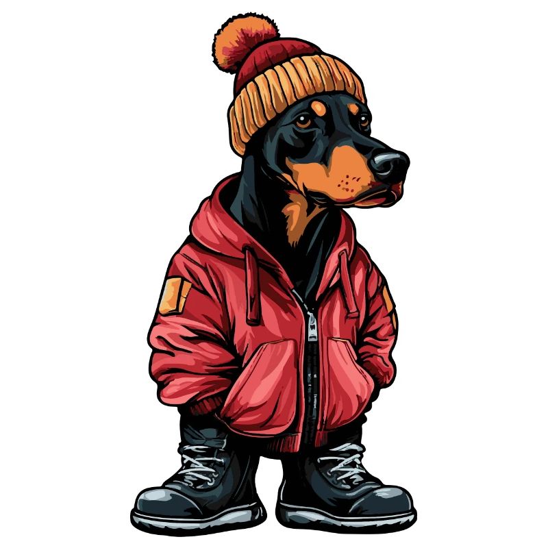 Doberman chien mode d’hiver