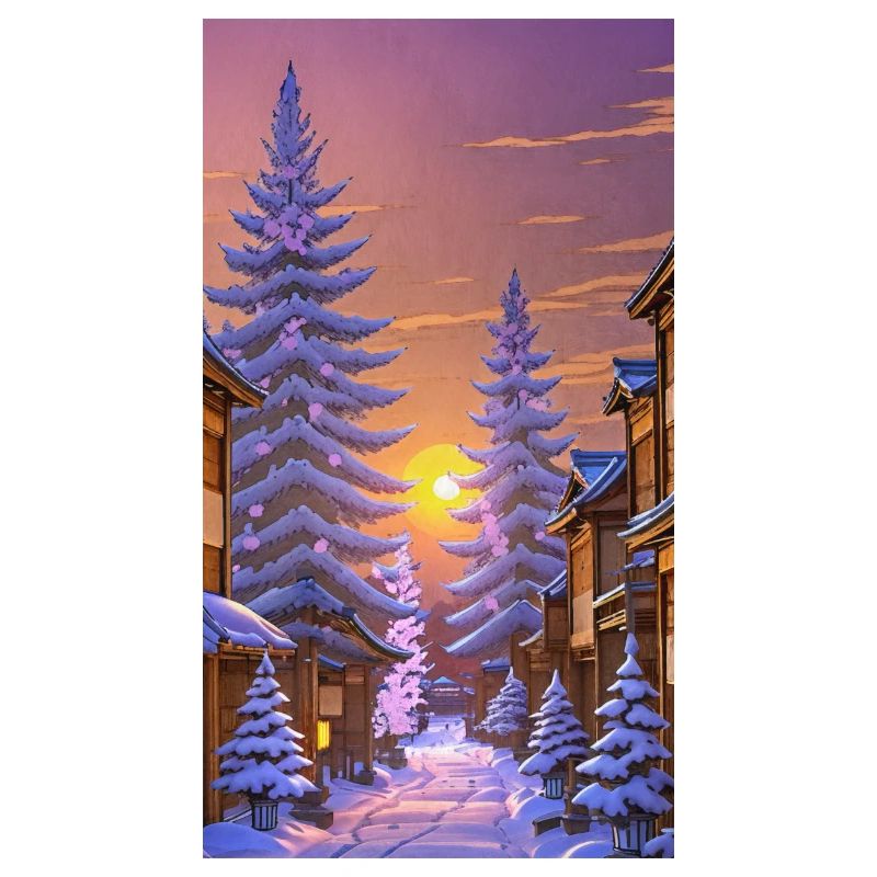 Coucher de soleil d’hiver dans un