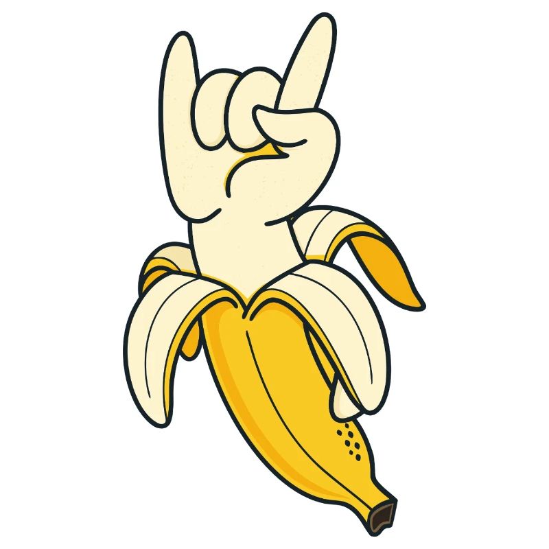 Illustration du geste de la main de la banane