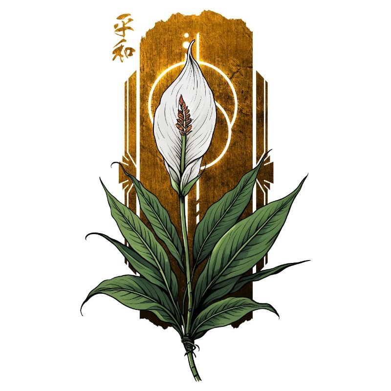 Lys de la paix doré avec halo