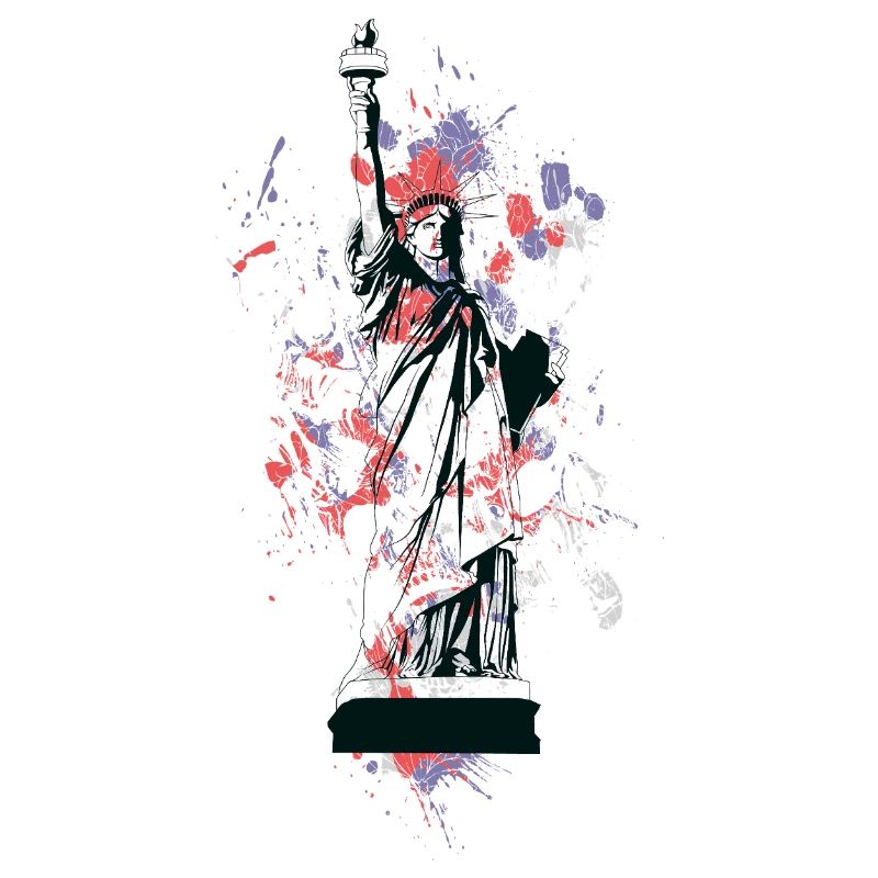 Statue of Liberty splashed with paint