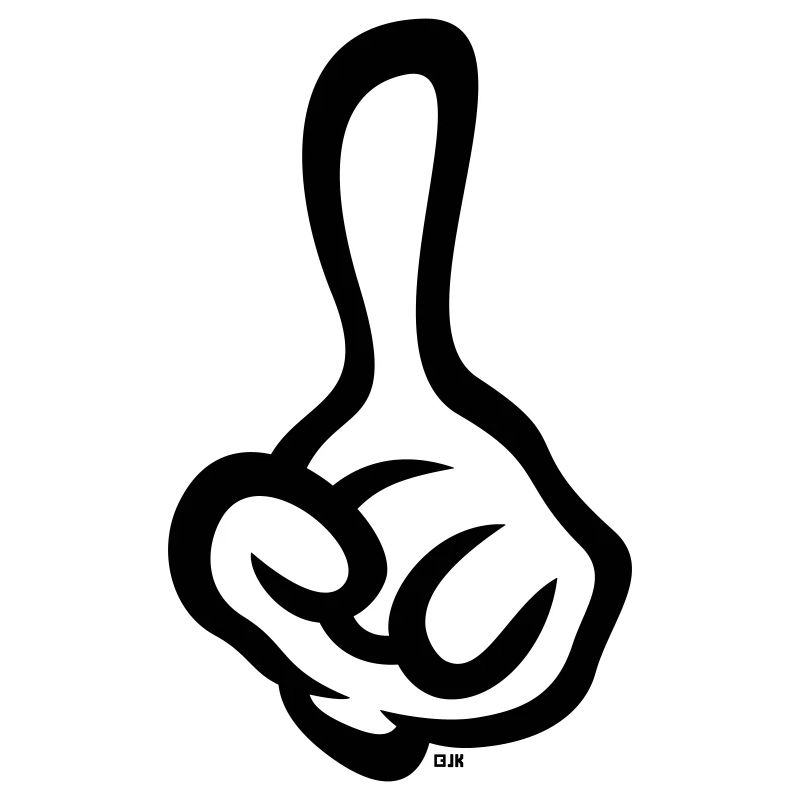 Raised index finger (finger / left hand / 1C)