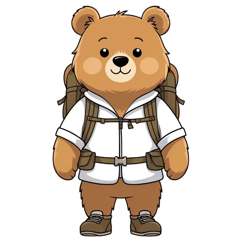 Adventure bear with backpack