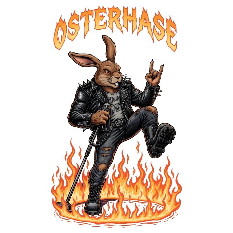 Heavy Metal Easter Bunny Rocker Easter Hardcore Bunny