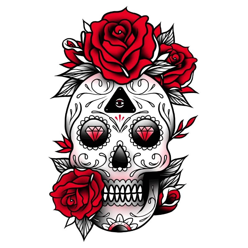 Skull with roses