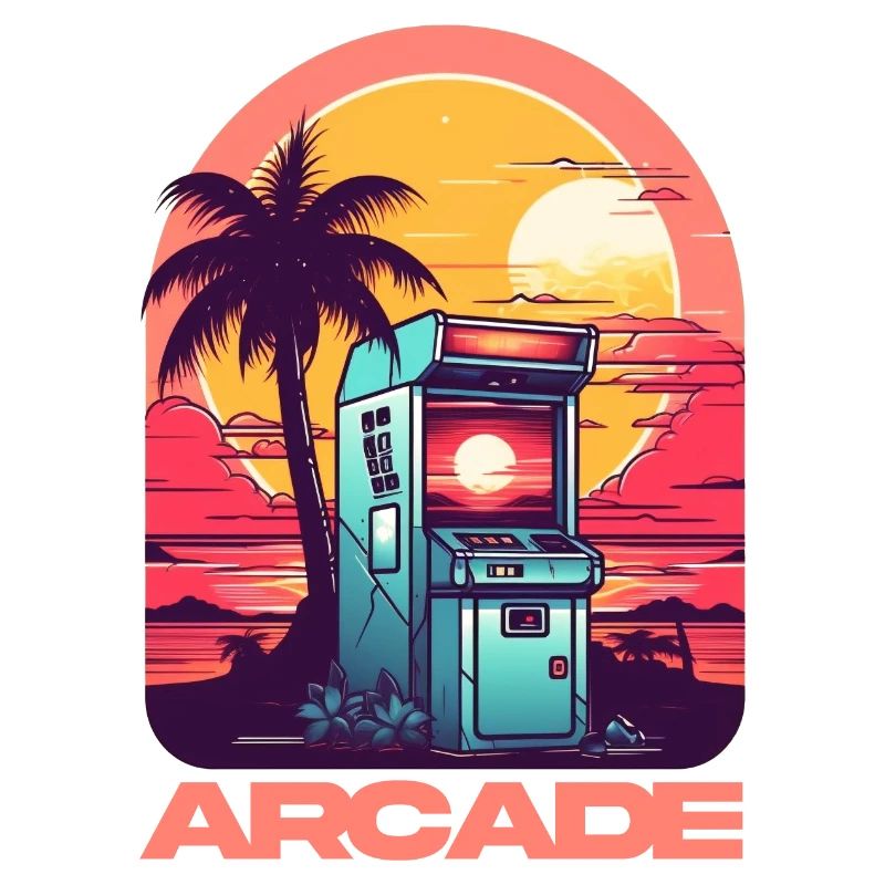 Arcade Gaming Retro Controller Play Game Over