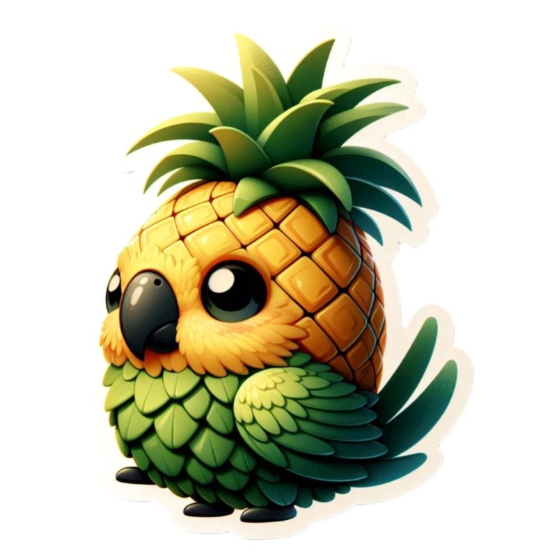 Mignon petit perroquet comme l’ananas