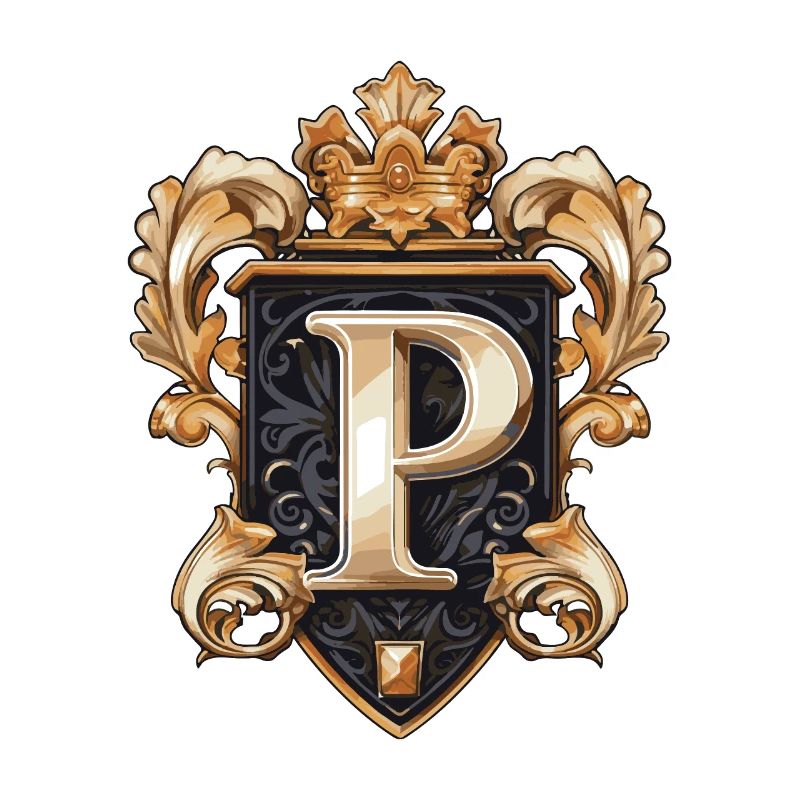 P Buchstabe Logo Krone