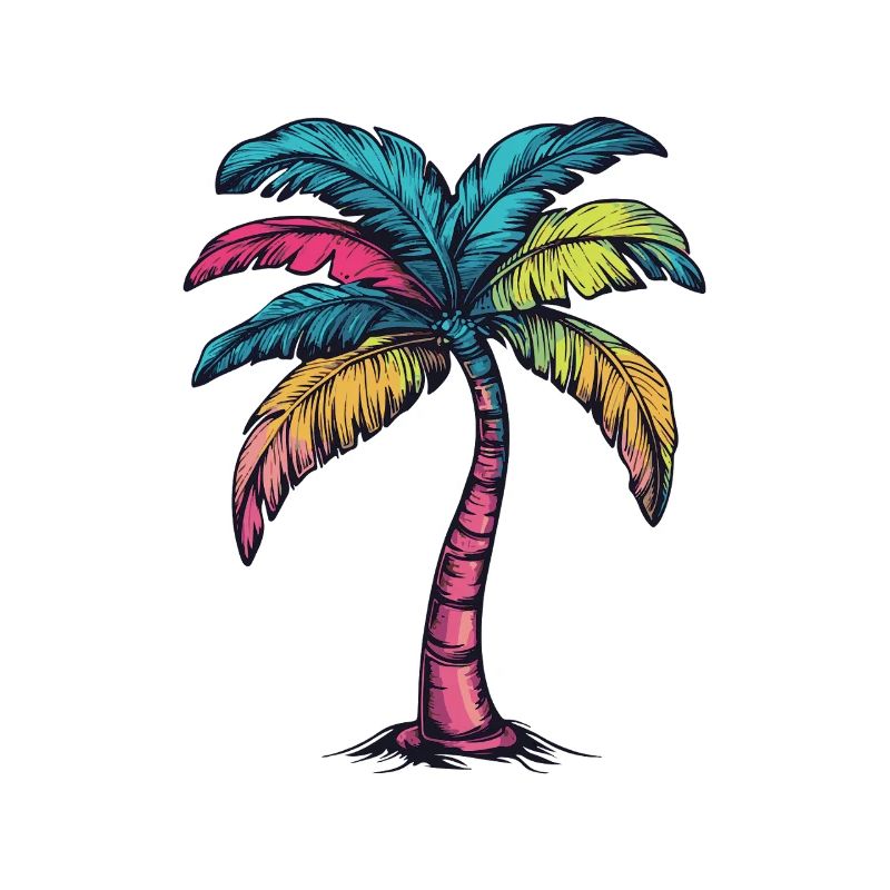 Palm Tree Multicolored
