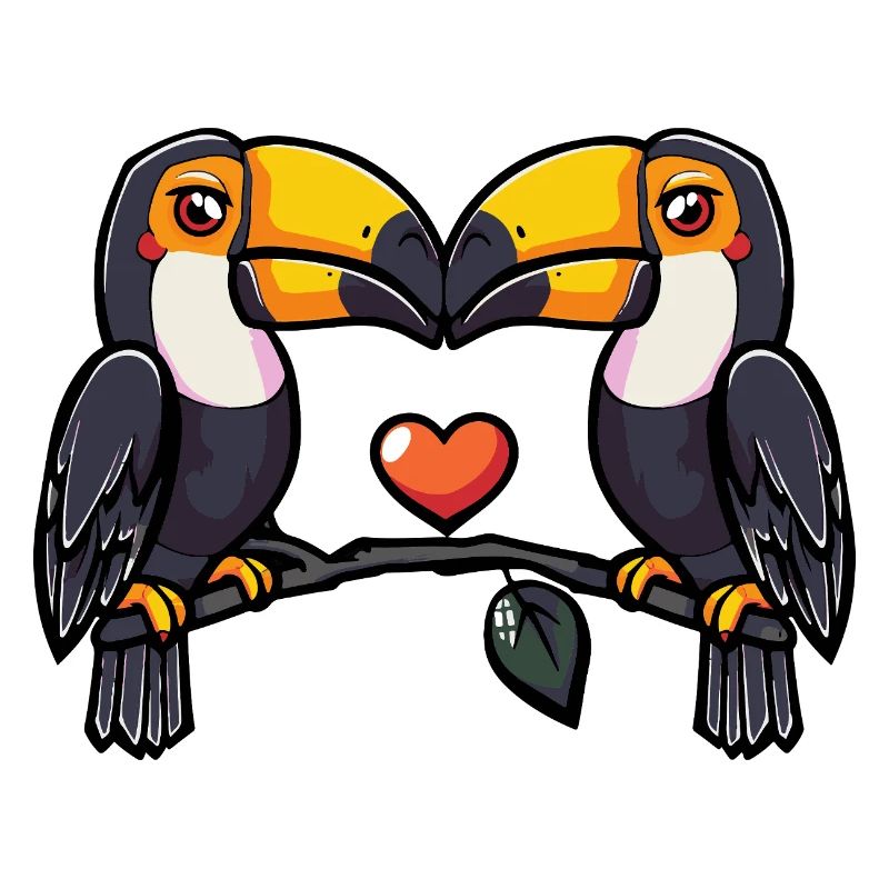 Toucan oiseau couple e Saint-Valentin