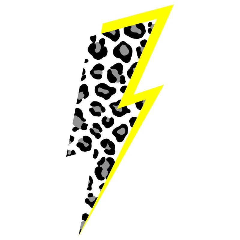 Lightning Leopard Pattern with Neon Yellow Shadow