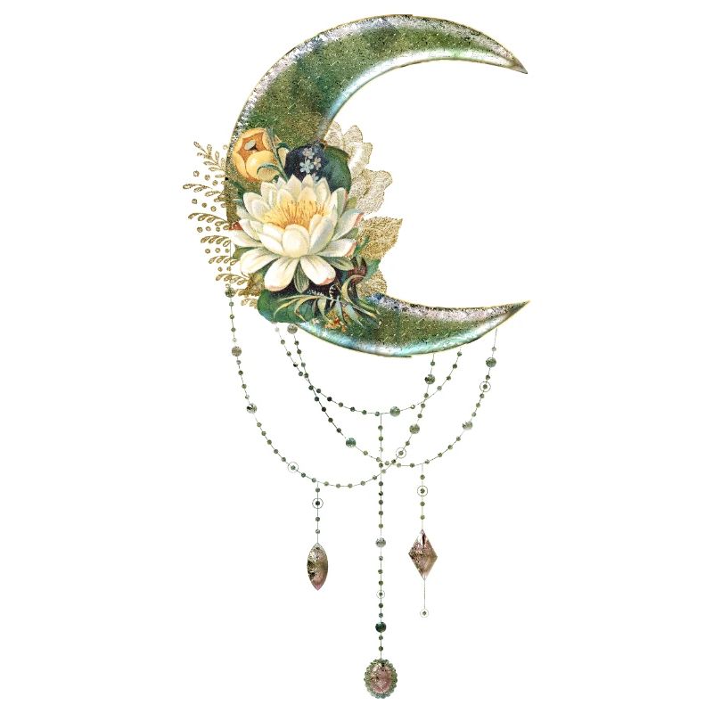Lune élégante et noble avec des fleurs