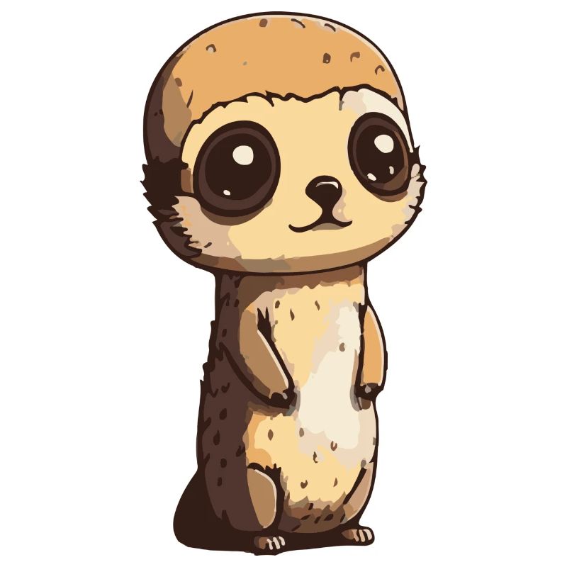 Comic Cute Kawaii Sticker Erdmännchen Hörnchen 1