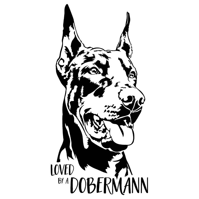 Loved by a Dobermann Hundespruch Wilsigns