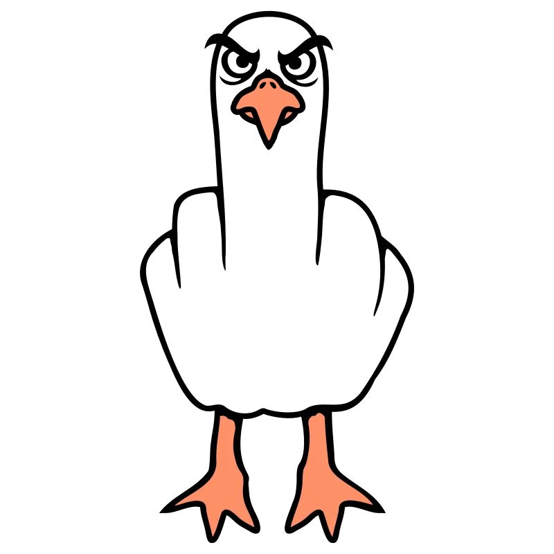 Seagull middle finger insult stinky finger naughty