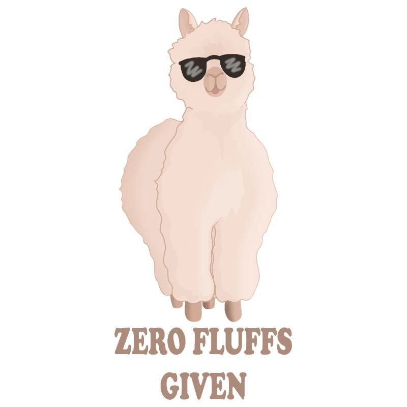 Zero Fluffs Given – Fluffy Alpaca with Sun Brush
