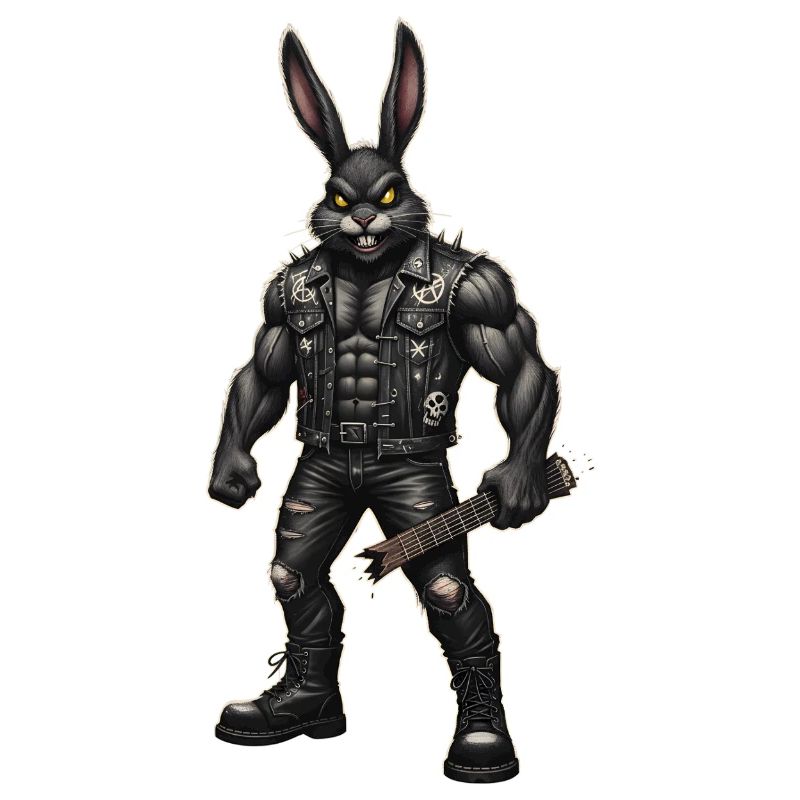 Heavy Metal Easter Bunny Rocker Easter Hardcore Bunny