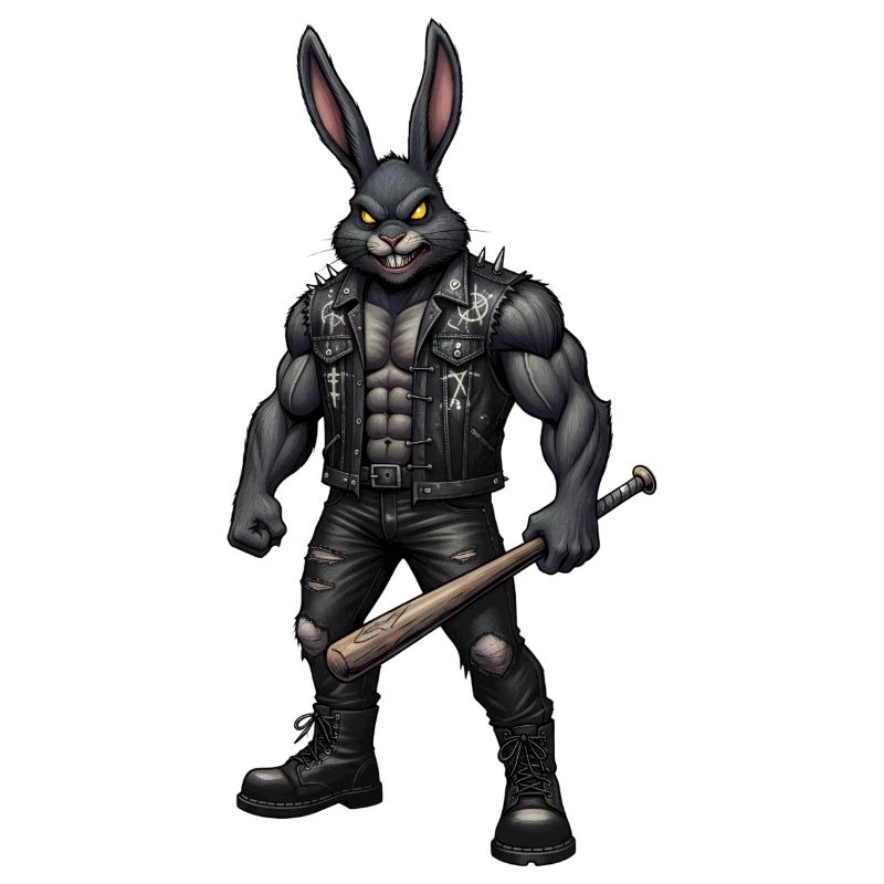 Heavy Metal Easter Bunny Rocker Easter Hardcore Bunny