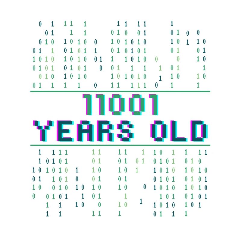 25e anniversaire 25 ans Code binaire Informatique