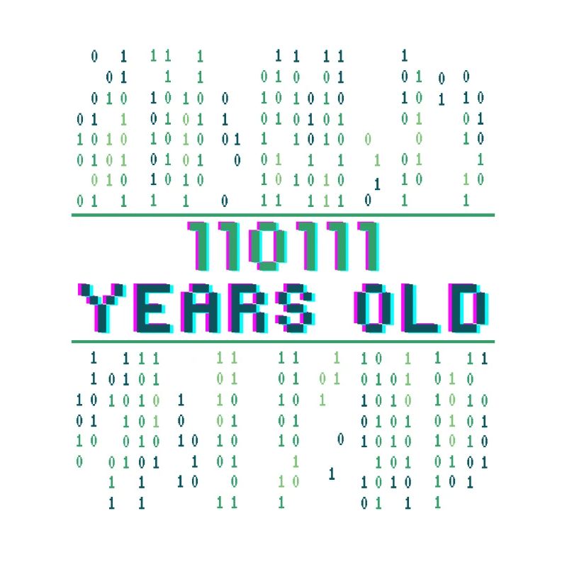 55. Geburtstag 55 Jahre alt Binärcode Coder