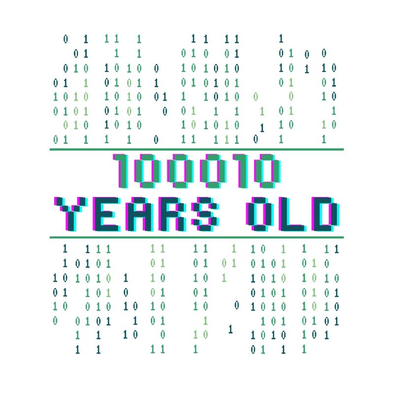 34th birthday 34 years old Binary Code Computer Science