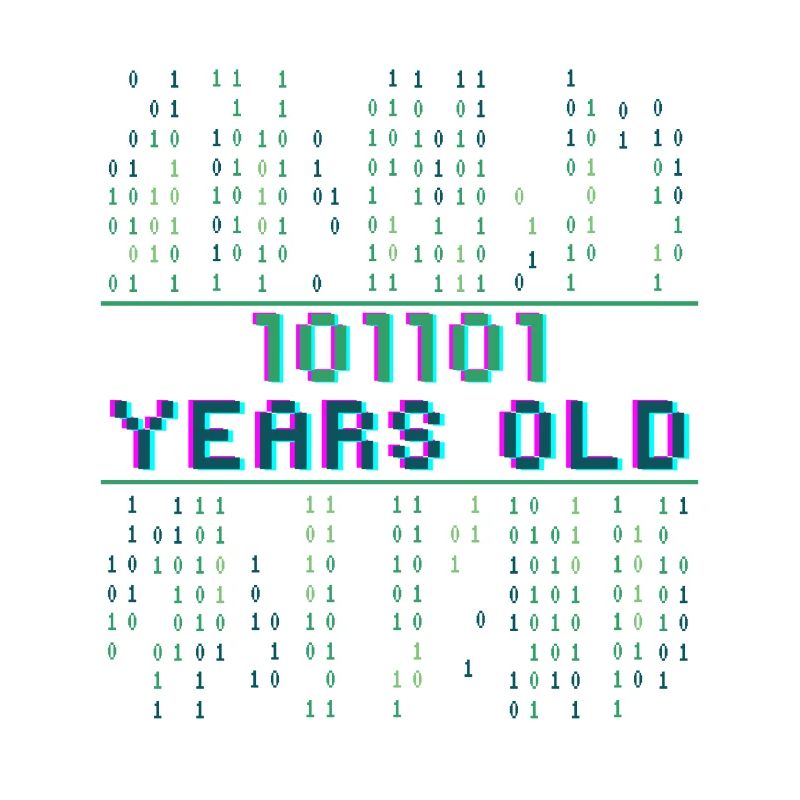 45e anniversaire 45 ans Code binaire Informatique