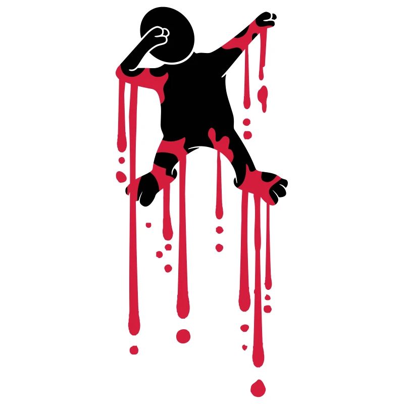 blood drops dabbing graffiti silhouette dancing there