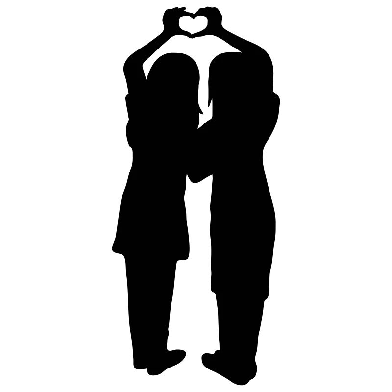 Silhouette Handherz Freundinnen