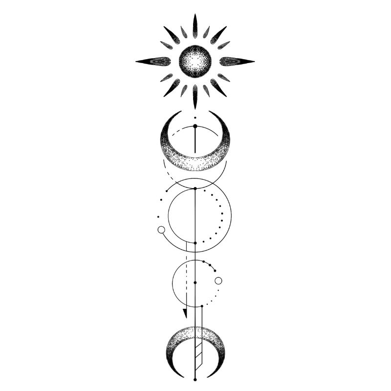 Geometric pattern moon sun