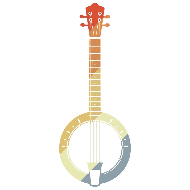 Retro Banjo Drawing