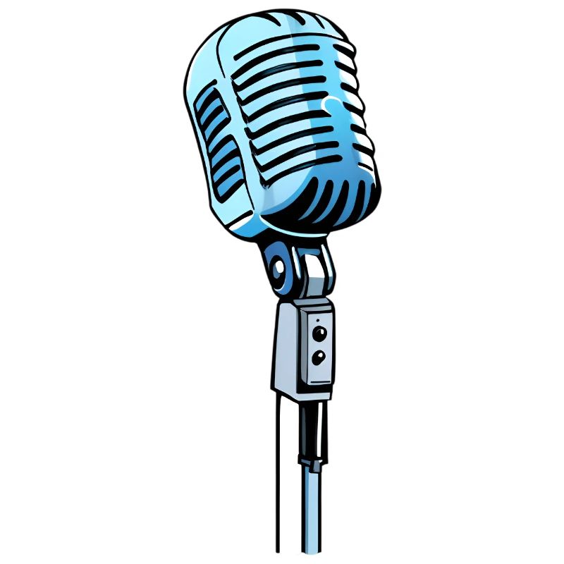 Vintage Comic Style Microphone Singing