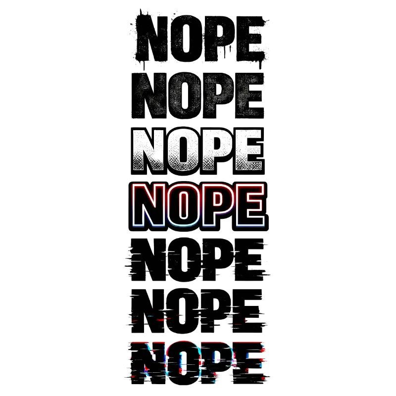 Nein, Neon-Glitch-Textstack