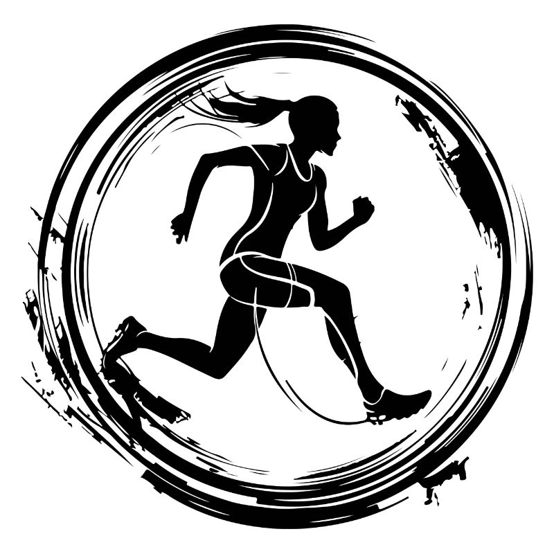 Silhouette de marathon de course à pied