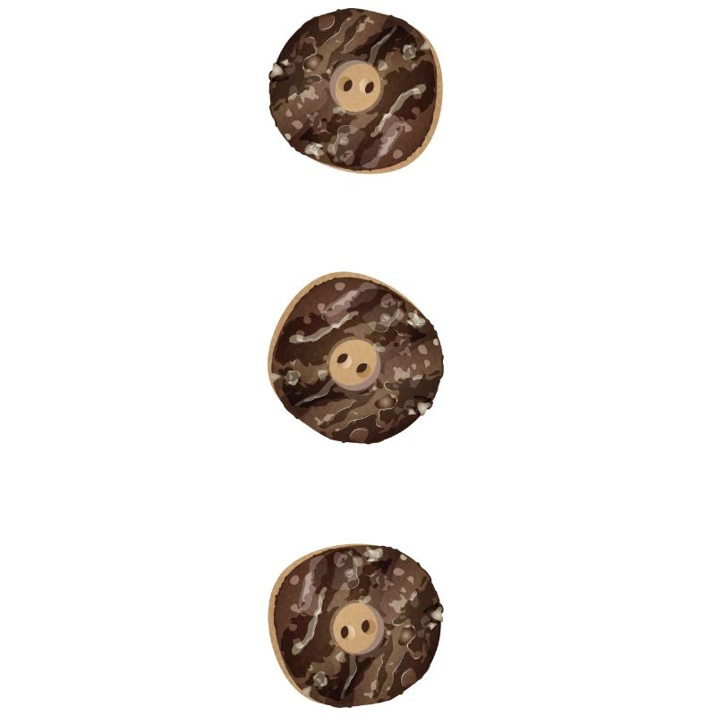 three rustic buttons in staghorn look