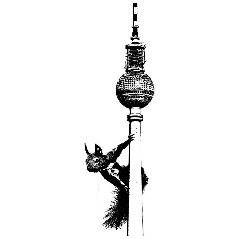 Fernsehturm Berlin mit Eichhörnchen / Grafik