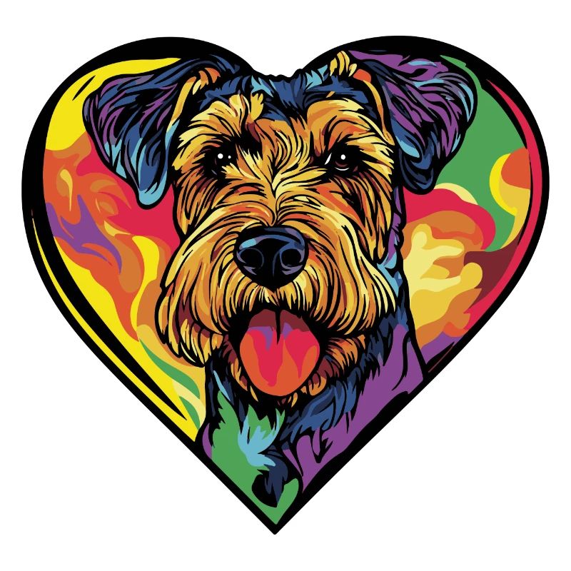 Airedale Terrier Hund Herz Love