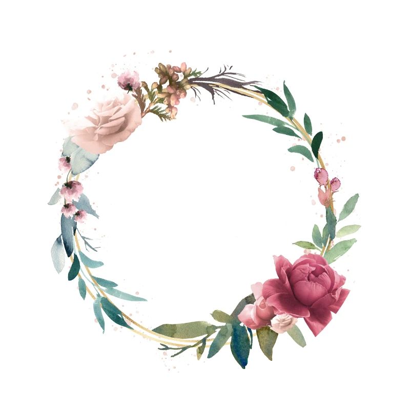 Modern flower wreath customizable
