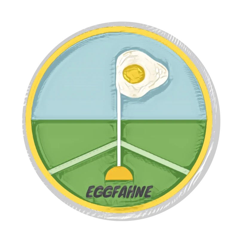 Eckfahne mit einem Spiegelei als Wimpel - Eggfahne