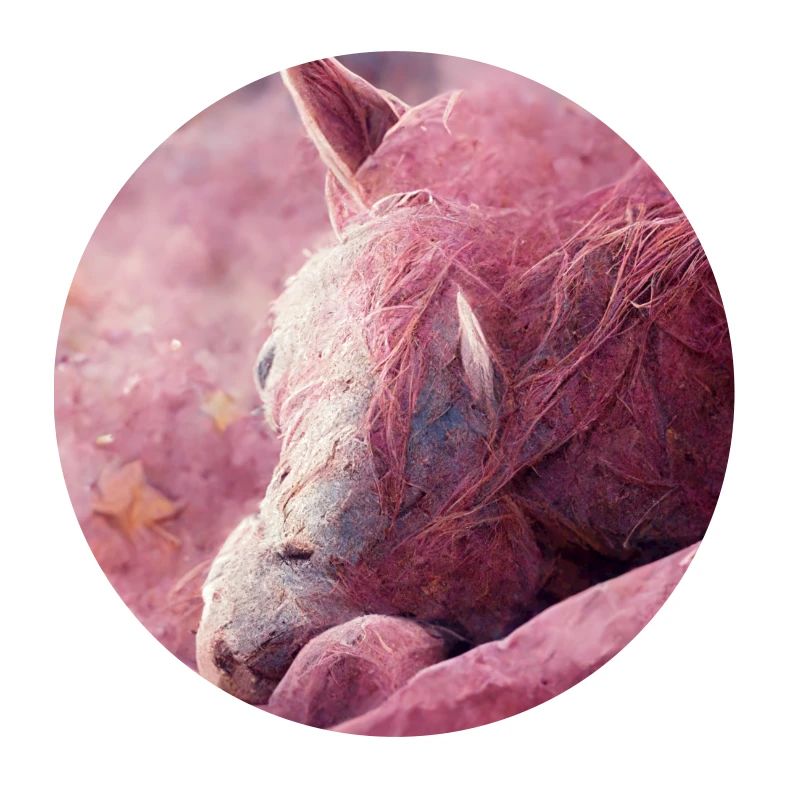 Bébé cheval gît sur le sol Rosa II