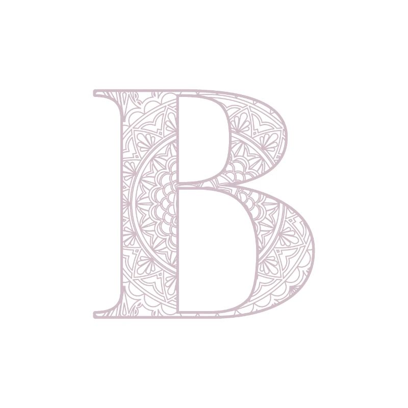 Mandala Monogram Initial in Dusky Pink - Letter B