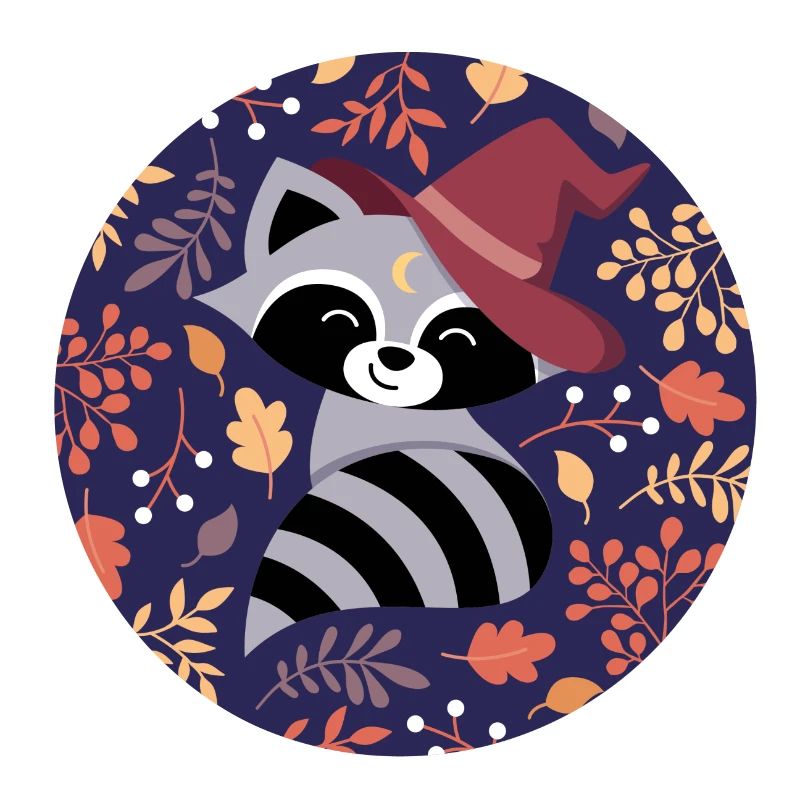 Waschbär mit Herbstmuster