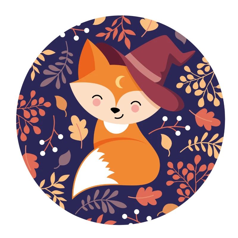 Fuchs mit Herbstmuster