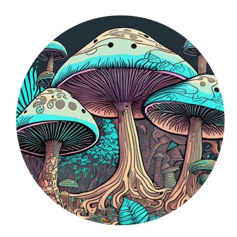 Jungle de champignons psychédéliques