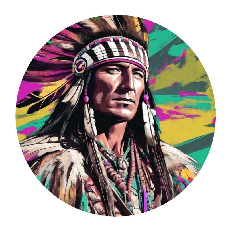winnetou,indianer,illustration,graffiti,bunt